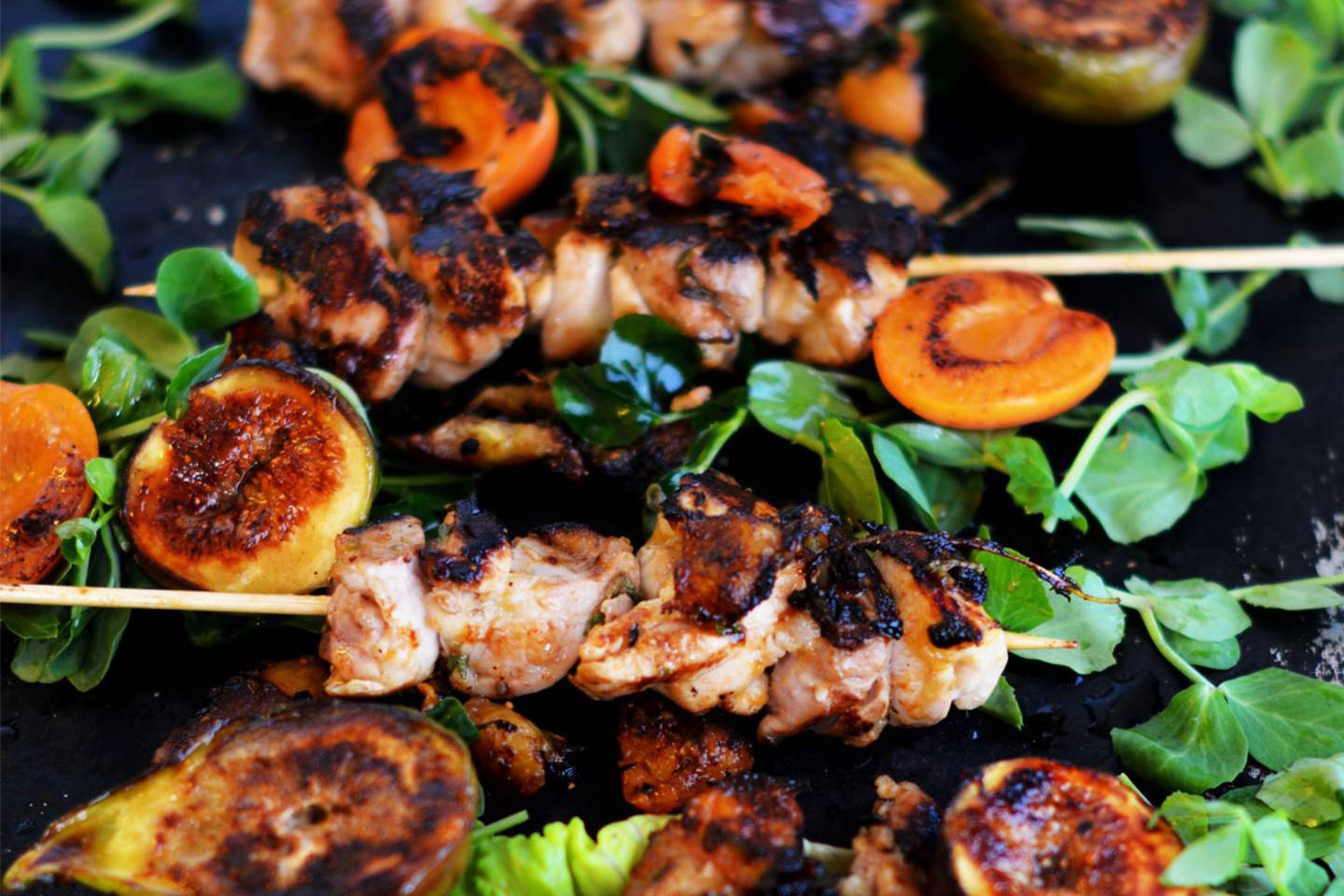 Fig, Apricot and Honey Chicken Skewers Recipe