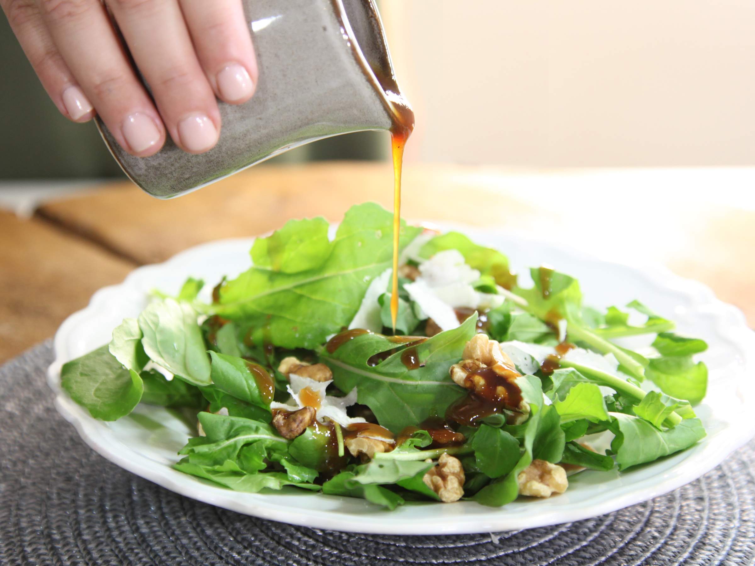 Bitter Salad Greens With Spiced Pear Paste Dressing Recipe Maggie Beer