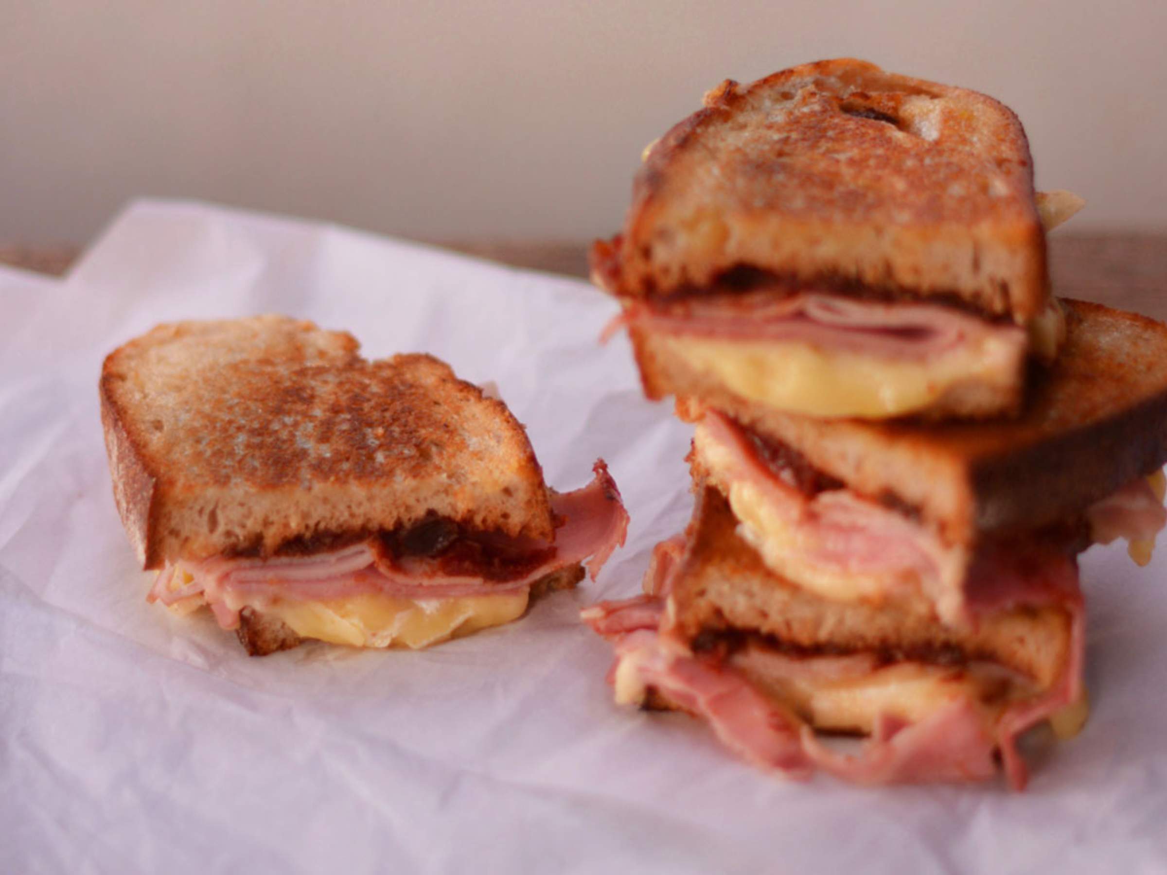 Toasted Ham, Brie, Tomato & Sultana Chutney Sandwich Recipe | Maggie Beer