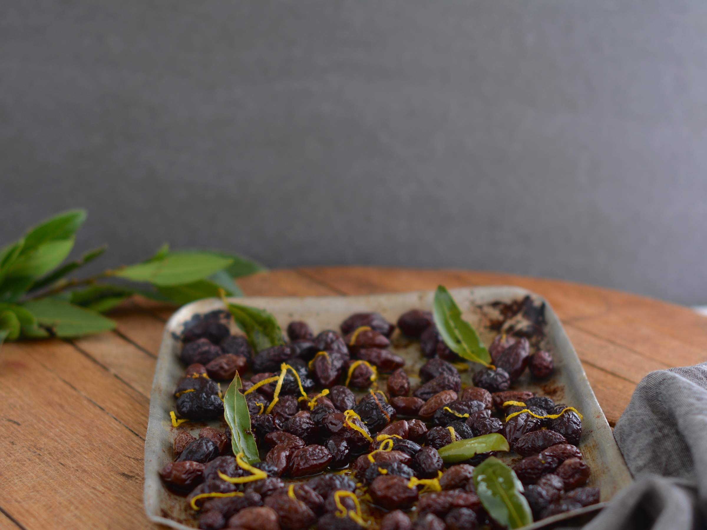 Roasted Preserved Kalamata Olives With Lemon And Bay Leaves Recipe ...